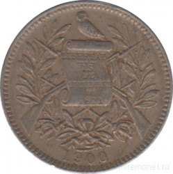 Монета. Гватемала. 1 реал 1900 год. Медно-никелевый сплав.