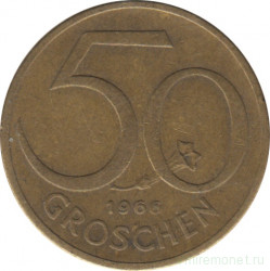 Монета. Австрия. 50 грошей 1966 год.