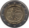 Монета. Кипр. 2 евро 2009 год. 10 лет экономическому и валютному союзу. ав.