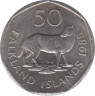 Монета. Фолклендские острова. 50 пенсов 1985 год. ав.