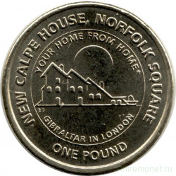 Монета. Гибралтар. 1 фунт 2018 год. Дом Гибралтара в Лондоне.