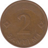 Монета. Латвия. 2 сантима 1992 год. рев.