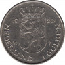 Монета. Нидерланды. 1 гульден 1980 год. Коронация королевы Беатрис. рев.