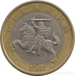 Монета. Литва. 2 лита 2002 год.