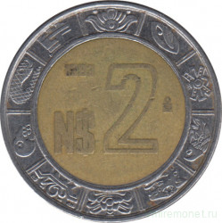 Монета. Мексика. 2 песо 1993 год.