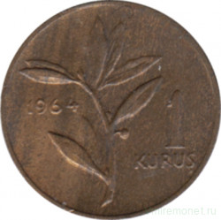 Монета. Турция. 1 куруш 1964 год.