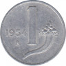 Монета. Италия. 1 лира 1954 год. ав.