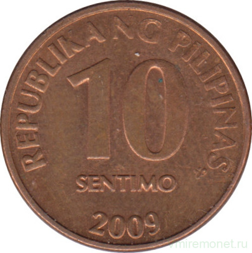 Монета. Филиппины. 10 сентимо 2009 год.