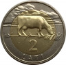Монета. Латвия. 2 лата 2009 год. Корова. ав