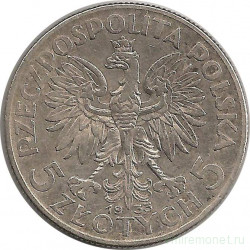 Монета. Польша. 5 злотых 1933 год.