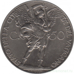 Монета. Ватикан. 50 чентезимо 1931 год.