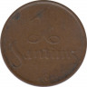 Монета. Латвия. 1 сантим 1922 год. ав.