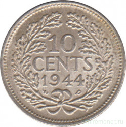 Монета. Нидерланды. 10 центов 1944 год. (P).
