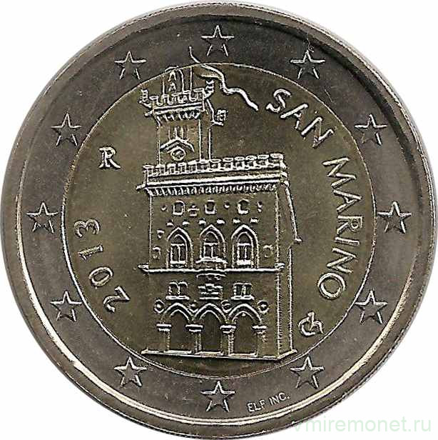 Монета. Сан-Марино. 2 евро 2013 год.