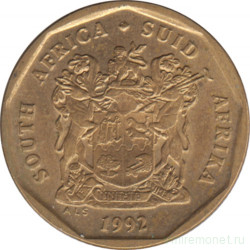 Монета. Южно-Африканская республика (ЮАР). 20 центов 1992 год.