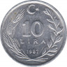  Монета. Турция. 10 лир 1987 год. ав.