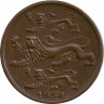 Реверс.Монета. Эстония. 2 цента (сенти) 1934.