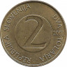 Монета. Словения. 2 толара 2001 год.