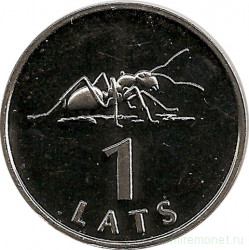 Монета. Латвия. 1 лат 2003 год. Муравей.