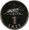 Аверс.Монета. Латвия. 1 лат 2003 год. Муравей.