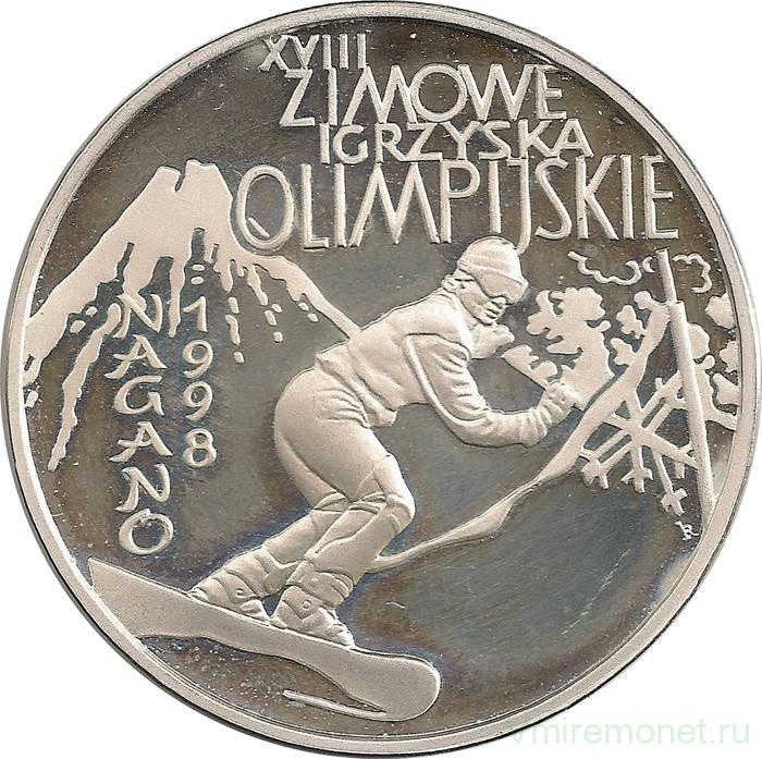 Монета. Польша. 10 злотых 1998 год. XVIII зимние Олимпийские игры в Нагано.
