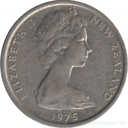 Монета. Новая Зеландия. 5 центов 1975 год.
