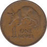 Монета. Замбия. 1 нгве 1972 год. рев.