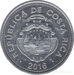 Монета. Коста-Рика. 10 колонов 2016 год.