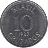 Монета. Бразилия. 10 крузадо 1987 год.  ав.