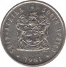 Монета. Южно-Африканская республика (ЮАР). 5 центов 1981 год. ав.