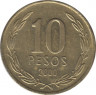 Монета. Чили. 10 песо 2000 год. ав.
