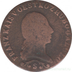 Монета. Австрийская империя. 1 крейцер 1812 год. S.