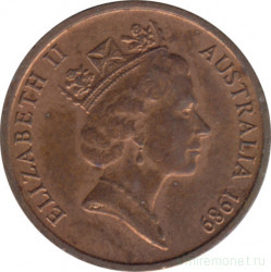 Монета. Австралия. 1 цент 1989 год.