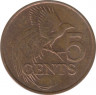 Монета. Тринидад и Тобаго. 5 центов 1976 год. Старый тип. рев.