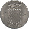 Монета. Замбия. 1 шиллинг 1964 год. ав.