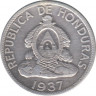 Монета. Гондурас. 1 лемпира 1937 год. ав.