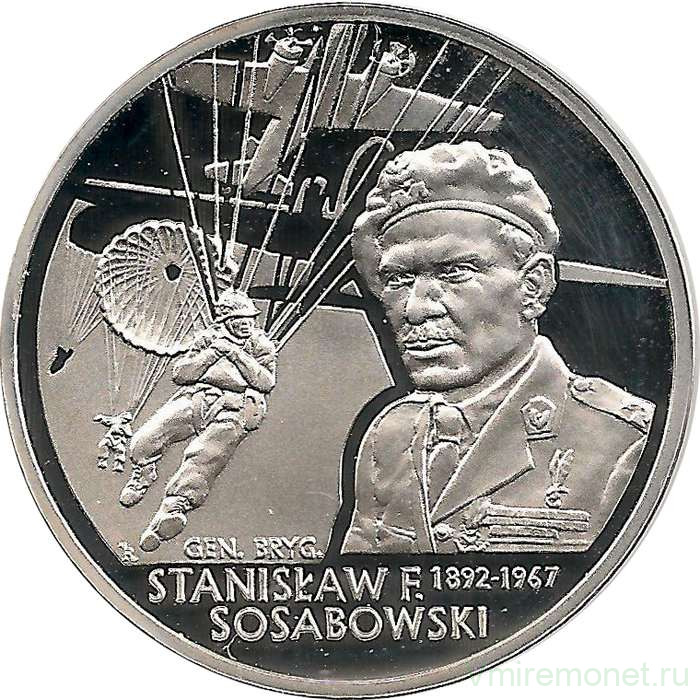 Монета. Польша. 10 злотых 2004 год. Бригадный генерал Станислав Сосабовский.