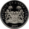 Монета. Сьерра-Леоне. 1 доллар 2001 год. Большая африканская пятёрка. Носорог.