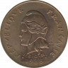 Монета. Французская Полинезия. 100 франков 1988 год. ав.