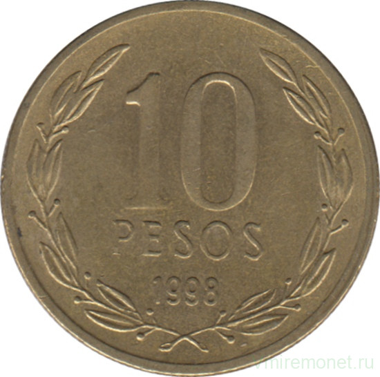Монета. Чили. 10 песо 1998 год.