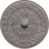 Монета. Боливия. 10 сентаво 1883 год. Медно-никелевый сплав, отверстие в центре. ав.