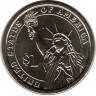 Реверс.Монета. США. 1 доллар 2007 год. Президент США № 3, Томас Джеферсон. Монетный двор P.