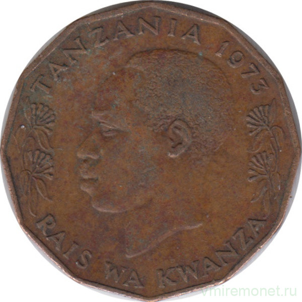 Монета. Танзания. 5 центов 1973 год.