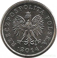 Монета. Польша. 20 грошей 2014 год.