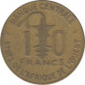 Монета. Западноафриканский экономический и валютный союз (ВСЕАО). 10 франков 1980 год. рев.