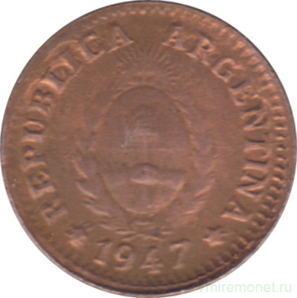 Монета. Аргентина. 1 сентаво 1947 год.