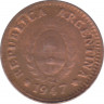 Монета. Аргентина. 1 сентаво 1947 год. ав.