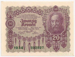 Банкнота. Австро-Венгрия. 20 крон 1922 год. Тип 76.
