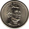 Аверс.Монета. США. 1 доллар 2008 год. Президент США № 5, Джеймс Монро. Монетный двор P.