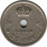  Монета. Норвегия. 25 эре 1927 год. ав.